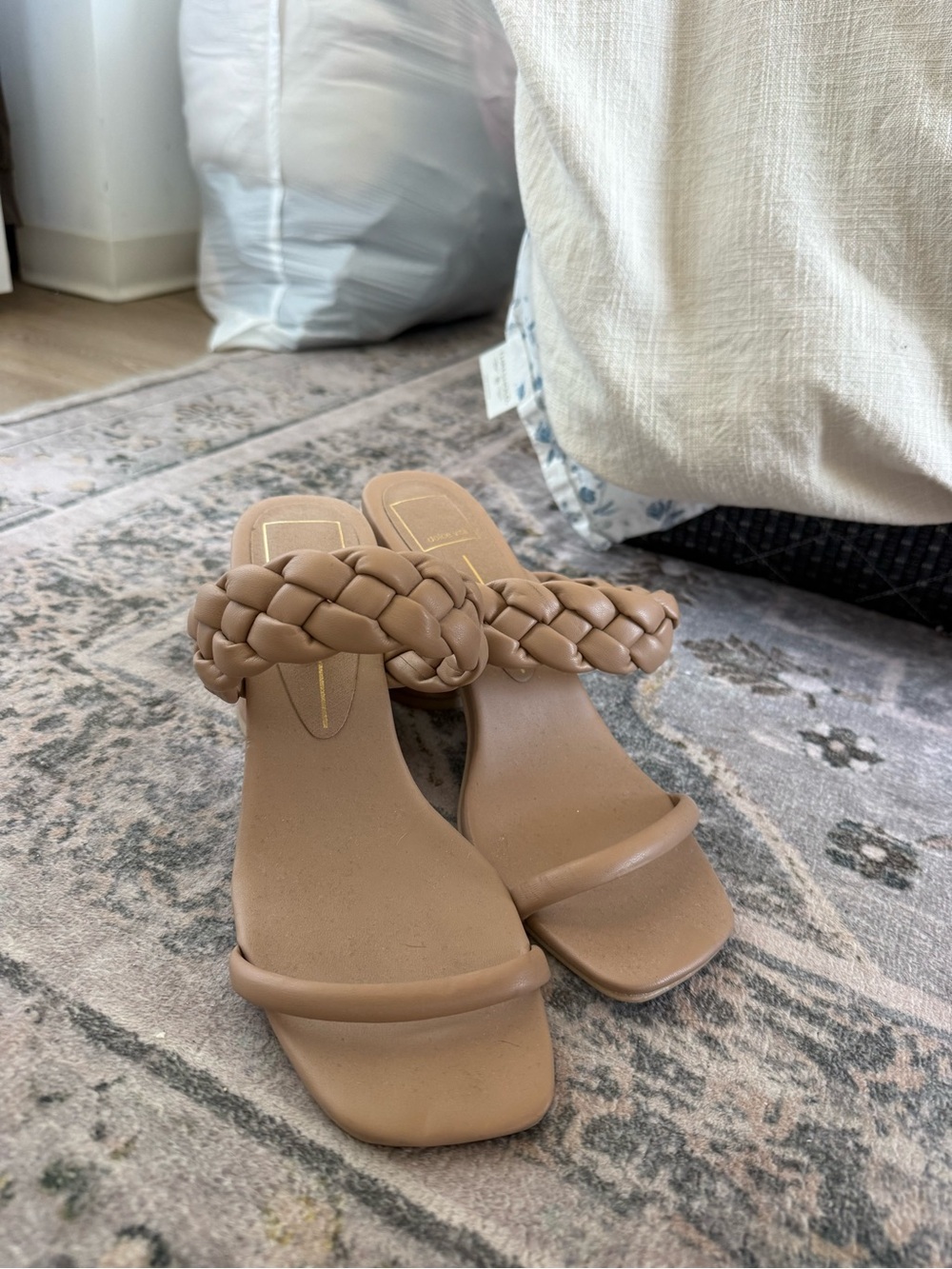 Dolce Vita Braided Strap Tan Heeled Sandals
